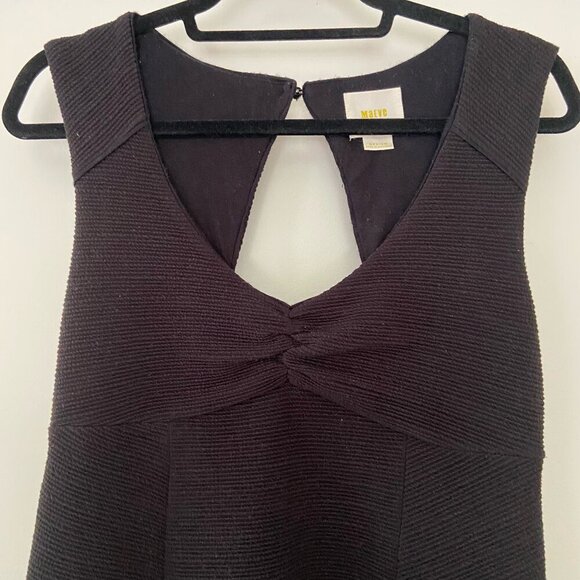 Anthropologie Fairchild Fit and Flared Black Dress by Maeve Open Back Sz Medium - Picture 7 of 13